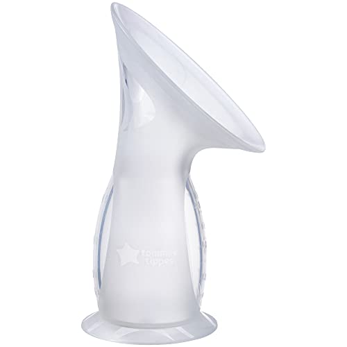 Tommee Tippee Silicone Manual Breast Pump and Let Down Catcher to Express, Relieve or Catch Excess Milk, Includes Sterilising Lid, 100ml, Clear