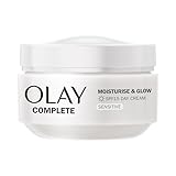 Olay Complete Moisturise & Glow Day Cream For Sensitive Skin With SPF15, For Beautiful, Healthy Glowing Skin In Just 1 Day, 50ml