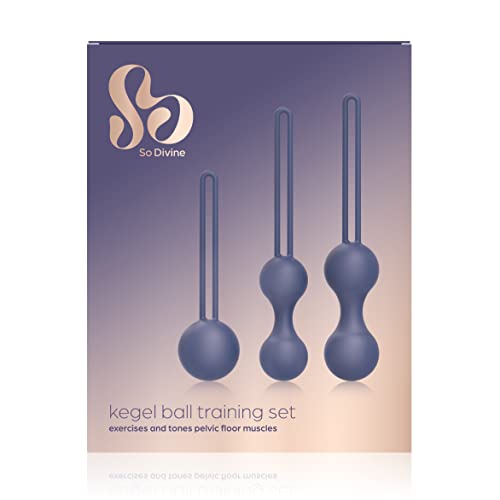 So Divine Kegel Ball kit – Pelvic Training Set – 3 Weighted Balls for Tightening and strengthening Pelvic Floor Muscles - Waterproof – Purple