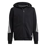 adidas Unisex children's hooded sweatshirts, black/white, 128 cm