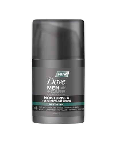 DOVE MEN + CARE Moisturiser Oil Control - Face Care Cream - Protects, Reduces Skin Shine & Minimises Pores Without Greasing, 1 x 50 ml