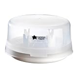 Tommee Tippee Microwave Steam Steriliser for Baby Bottles, Soothers, Breast Pumps and Feeding Accessories, Kills Viruses and 99.9% of Harmful Bacteria, 4-Minute Sterilisation Cycle