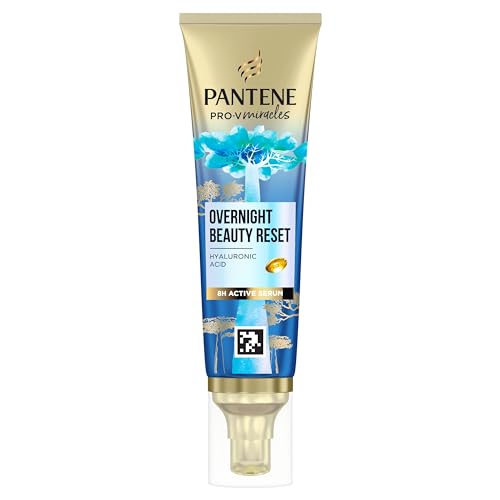 Pantene Hydra Glow Overnight Hair Serum With Biotin 70ml. Pro-V Miracles Hyaluronic Acid Serum for Hydrated and Softer Hair. Lightweight Non-Greasy Hair Moisturiser. Hair Care for Dry Damaged Hair
