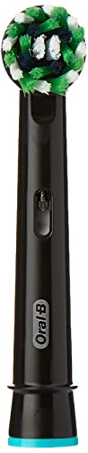 Oral-B Cross Action Electric Toothbrush Head with CleanMaximiser Technology, Angled Bristles for Deeper Plaque Removal, Pack of 4, Black