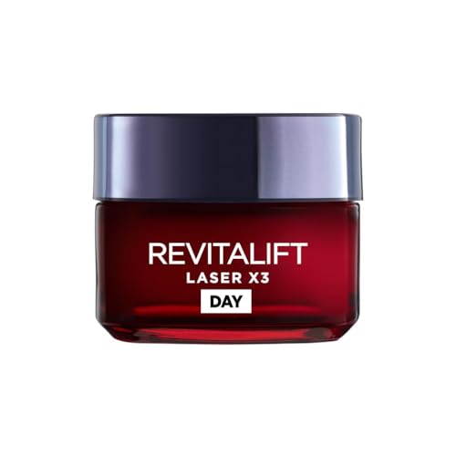 L’Oréal Paris Laser Renew Triple Action Anti-Ageing, Skin Retightening Day Cream, Visibly Reduce Wrinkles & Fine Lines; Moisturises, Firms & Brightens Skin; Retinol, Hyaluronic Acid & Vitamin C, 50ml