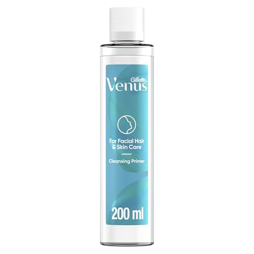 Gillette Venus Dermaplaning Primer & Cleanser for Facial Hair & Skin Care, Skincare Face Cleanser for All Skin Types, Daily Makeup Remover & Pore Cleansing