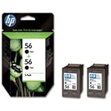Black Inkjet Cartridges Hewlett Packard [HP] No. 56 Inkjet Cartridge 19ml Black Ref C9502ae [Pack 2]