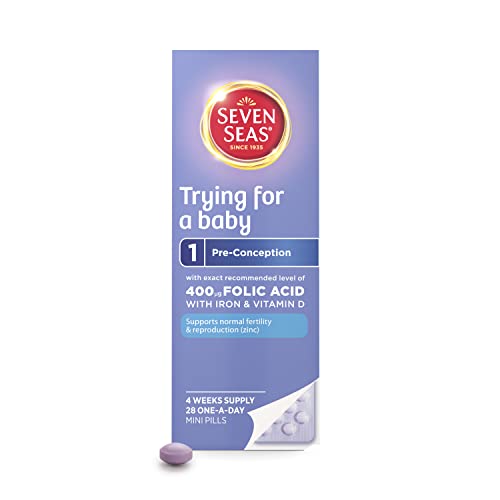 Seven Seas 400 mg Folic Acid Prenatal Vitamins For Women With Iron & Vitamin D, Trying For a Baby, 28 Tablets With Zinc To Support Normal Fertility & Reproduction, With Vitamin B12 & B6