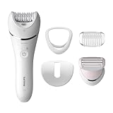 Philips Series 8000 Epilator, Wet and Dry Cordless Hair Removal for Legs and Body with 5 Accessories, Including Shaver Head - BRE710/01