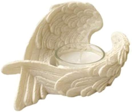 White Angel Wing Candle Holder