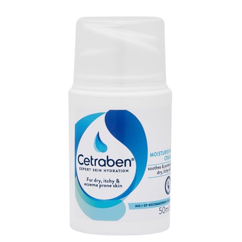 Cetraben Moisturising Cream, For Dry, Itchy, Sensitive & Eczema-Prone Skin, Soothe, Moisturise, Hydrate, & Protect, Dermatological Moisturiser,Daily Use on the Body, Fragrance Free, 1 x 50ml