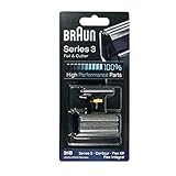Braun electric shaver shaver part 31B, compatible with Series 3 razors (older generations, 5000/6000 series), Contour, Flex XP, Flex integral, black