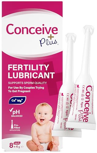 Conceive Plus Fertility Lubricant in Pre-Filled Applicators, Fertility Friendly Lube for Couples Trying for a Baby, One Month Supply with 8 x 4g Applicators