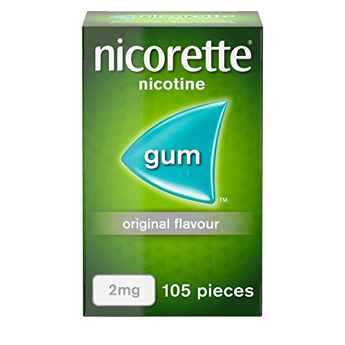 Nicorette 2mg Gum Original Flavour (105 Pieces), Nicotine Gum to Help to Quit Cigarettes for Good, Discreet and Fast-Acting Stop Smoking Aid to Ease Cravings, Chewing Gum