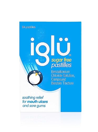 Iglu Sugar Free Pastilles. Soothing Relief for Mouth Ulcers and Sore Gums, 24-count