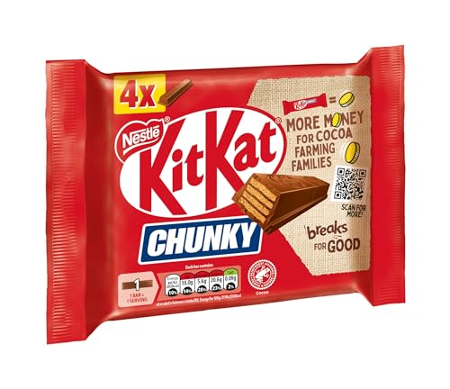 KitKat Chunky Milk Chocolate Bar Multipack, 4 x 40 g