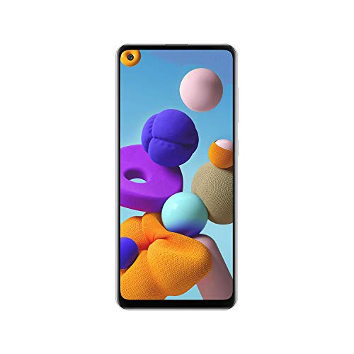 Samsung Galaxy A21s Android Smartphone, SIM Free Mobile Phone, White, (UK Version)
