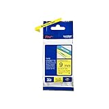 Brother TZe-621 Labelling Tape Cassette, 9 mm (W) x 8 m (L), Laminated, Brother Genuine Supplies - Black on Yellow