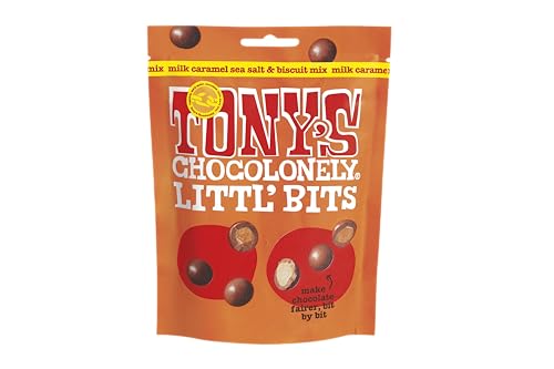 Tony's Chocolonely Littl' Bits Milk Caramel Sea Salt & Biscuit Mix, 100g