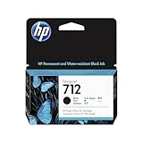 HP 712 3ED70A Black 38-ml Genuine Ink Cartridge with Original Ink, for DesignJet T650, T630, T250, T230 & Studio Large Format Plotter Printers 713 DesignJet Printhead