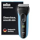 Braun Series 3 ProSkin Electric Shaver, Electric Razor for Men with Pop Up Precision Trimmer, Black/Blue Razor, Pack of 1