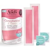 Nad's Extra Long Wax Strips, Large Body Hair Removal Kit, 20 Pack