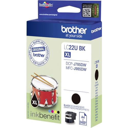 Brother LC-22UBK Inkjet Cartridge, Black, Single Pack, Super High Yield, Includes 1 x Inkjet Cartridge, Brother Genuine Supplies