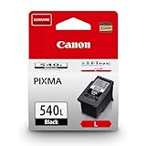 Canon Ink - PG-540L High Yield Genuine Black Printer Ink Cartridge - Prints Up to 300 A4 Pages (1 x Cartridge), Packaging May Vary