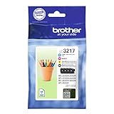 Brother LC-3217BK/LC-3217C/LC-3217M/LC-3217Y Inkjet Cartridges, Black/Cyan/Magenta/Yellow, Multi-Pack, Standard Yield, Includes 4 x Inkjet Cartridges, Brother Genuine Supplies