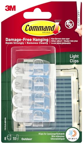 Command Clear Outdoor Light Clips with Adhesive Strips