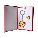 Manchester United Boxed Keyring & Badge Set