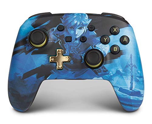 PowerA Enhanced Wireless Controller for Nintendo Switch - Link Blue, Nintendo Switch Lite, Gamepad, Game Controller, Bluetooth Controller