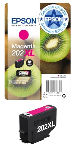 Epson 202XL Magenta Kiwi High Yield Genuine, Claria Premium Ink Cartridge, XL High Capacity