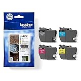 BROTHER Genuine LC-422VAL Black/Cyan/Magenta/Yellow, Multi-Pack, Standard Yield, Includes 4 x Inkjet Cartridges, Genuine Supplies