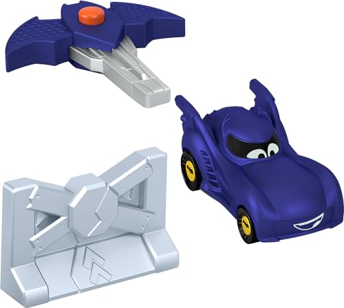 Fisher-Price DC Batwheels 1:55 Scale Toy Car Bam The Batmobile Launching Vehicle with Crash Accessory