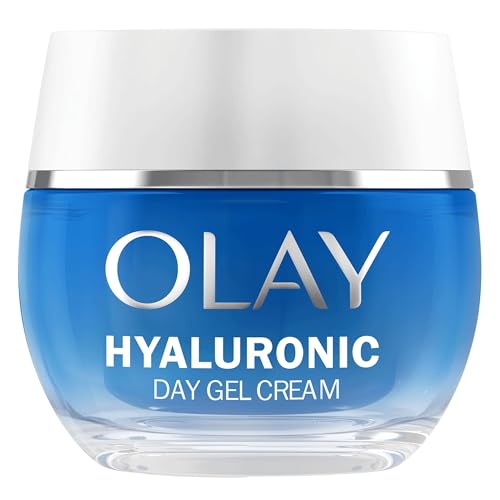 Olay Hyaluronic Acid Face Moisturiser Day Gel Cream, Skincare with Niacinamide 99% Purity and Vitamin B5 (Panthenol) Hydrating Skin Care: Plumps, Smooths, Hydrates Non Greasy, Non Sticky, 50ml