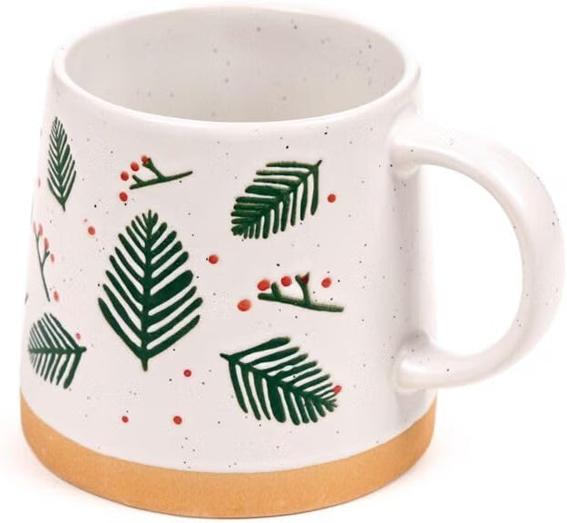 Pine Sprigs & Berries Tapered Stoneware Mug