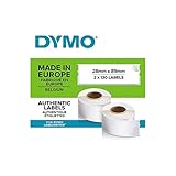 DYMO Authentic LabelWriter Address Labels | 28 mm x 89 mm | Self-Adhesive | Roll of 130 | 2 Pack