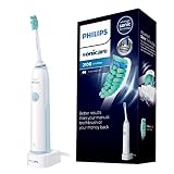 Philips Sonicare DailyClean 2100 Rechargeable Electric Toothbrush, Light Blue (UK 2-pin Bathroom Plug) - HX3224/01