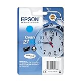 Epson 27XL Cyan Alarm Clock High Yield Genuine, DuraBrite Ultra Ink Cartridge, IND Cyan