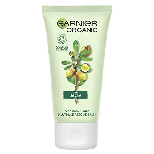 Garnier Organic Argan Multi Use Rescue Balm for Face, Body and Hands, Instantly Nourishes and Soothes Dry Hands & Dry Patches 50ml