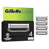 Gillette Labs Razor Blades Men, Pack of 4 Razor Blade Refills, Compatible with GilletteLabs with Exfoliating Bar and Heated Razor