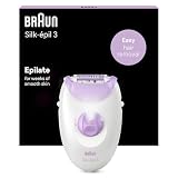 Braun Silk-épil 3 Epilator for Women for Long-Lasting Hair Removal, 20 Tweezer System, Smartlight Technology, UK 2 Pin Plug, 3-170, White/Purple