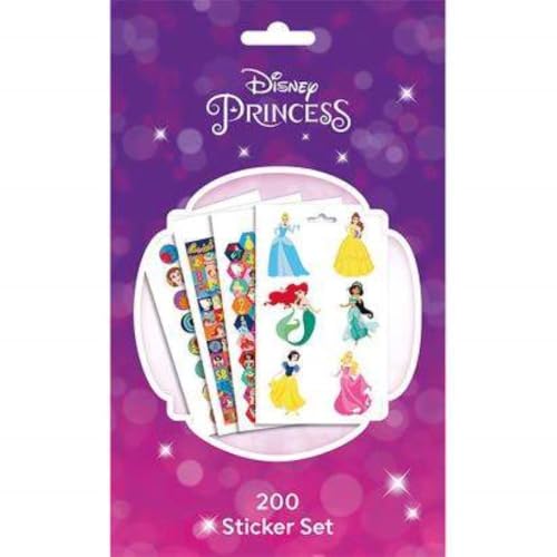 Disney Princess Sticker Set for Kids – 200+ Colorful Stickers for Scrapbooking, Arts & Crafts, Party Favors & Creative Fun
