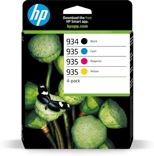 HP 6ZC72AE 934/935 Original Ink Cartridges, Black/Cyan/Magenta/Yellow, Multipack (Package may vary)
