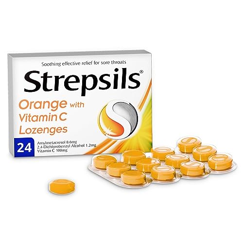 Strepsils Orange Vitamin C Lozenges, 100mg, 12 Count