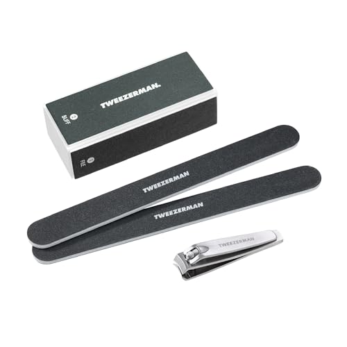 Tweezerman Black Manicure Kit, Nail Clippers & Files (Pack of 4)