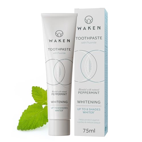 Waken Whitening Toothpaste SLS-free, Vegan Friendly, Natural Peppermint Flavour, 75ml