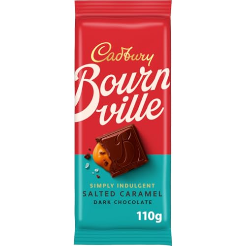 Cadbury Bournville Simply Indulgent Salted Caramel Dark Chocolate Bar, 100 g