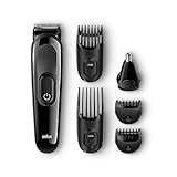 Braun Multi-Grooming Kit 6-in-1 Precision Trimmer for Beard and Hair Clippers/UK 2-Pin Bathroom Plug